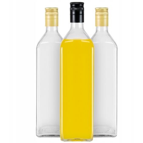 10x Botella de MARASCA CLEAR 1l para aceite de oliva, tinturas, vinagre, jarabe, jugo 1000ml