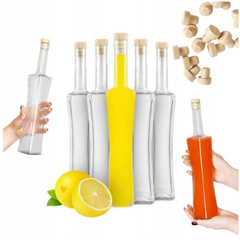 20x BOTELLAS DE VIDRIO MAGNUM QUADRA 500ml para tinturas, aguardiente, vino, zumo 0,5l
