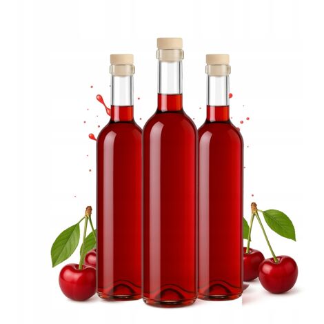 5X BOTELLAS DE VIDRIO FUTURA 500ml + CORCHO PARA LICOR REGALO DE BODAS 0,5l