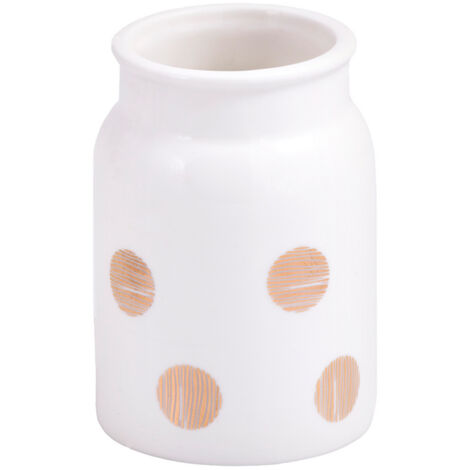 Taza de ba帽o AWD INTERIOR Daisy 1354, lunares dorados, porcelana r煤stica (1/2)