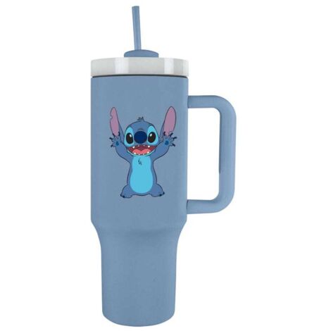 Tazza in metallo con cannuccia e manico - Disney: Lilo & Stitch - 1130 ml (1/2)