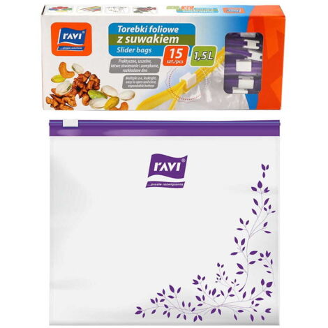 Bolsas de plástico con cierre LDPE 1,5 l 15 piezas para alimentos para congelación para medicamentos para cosméticos (1/2)