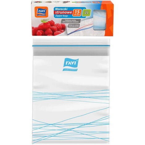 Bolsas con cierre hermético LDPE 2 litros 15 unidades para alimentos, congelación, medicamentos y cosméticos (1/2)