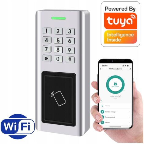 Control de acceso con tarjeta RFID y código de bloqueo para apertura de puertas de 10 000 usuarios TUYA WIFI