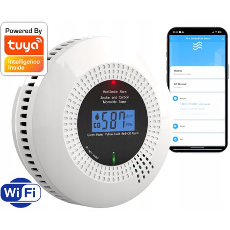 Detector de humo y monóxido de carbono 2 en 1 TUYA WiFi CERTIFICADO (1/5)
