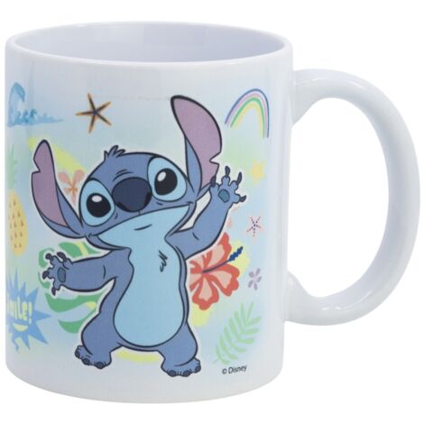 Disney Stitch - Taza de cer谩mica de la colecci贸n Seaworld 325 ml