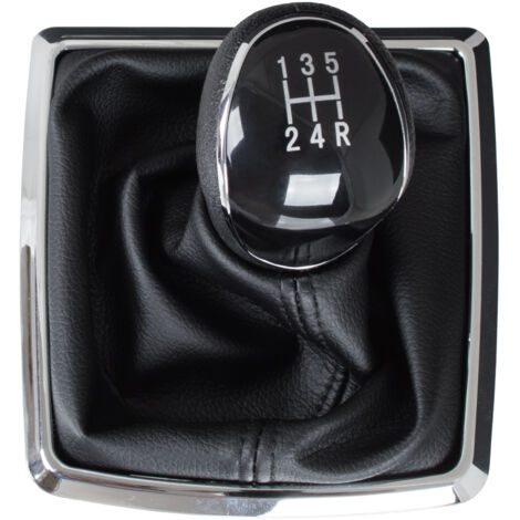 Pomo de cambio de marchas + fuelle negro Ford Focus Mk2 04-11 con marco cromado de 5 velocidades