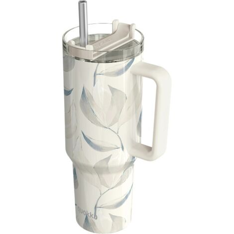 Quokka Stream - Taza t茅rmica de acero inoxidable de 1200 ml con pajita (algod贸n) (1/3)