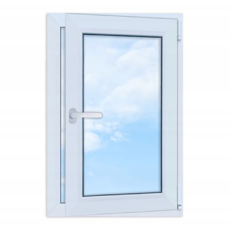 Ventana PVC blanca 60x90 cm DERECHA nueva 600x900 mm oscilobatiente doble acristalamiento (1/5)