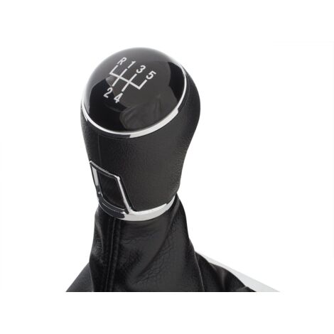 Pomo de cambio de marchas + fuelle negro VW Passat B6 06-11 con marco cromado 5 velocidades
