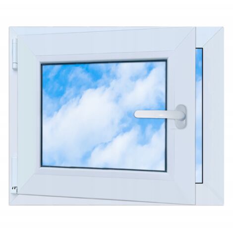 Ventana PVC blanca 60x50 IZQUIERDA nueva 600x500 mm oscilobatiente RU doble acristalamiento