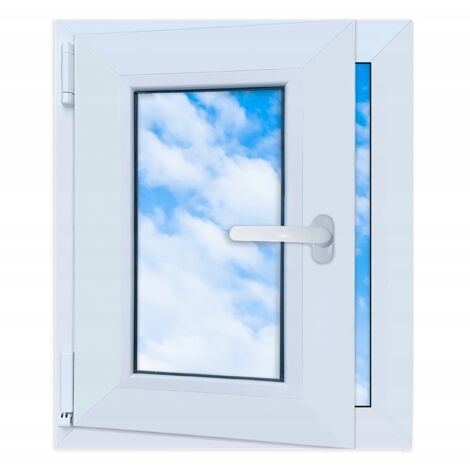 Ventana PVC blanca 50x60 IZQUIERDA 500x600 mm oscilobatiente, doble acristalamiento