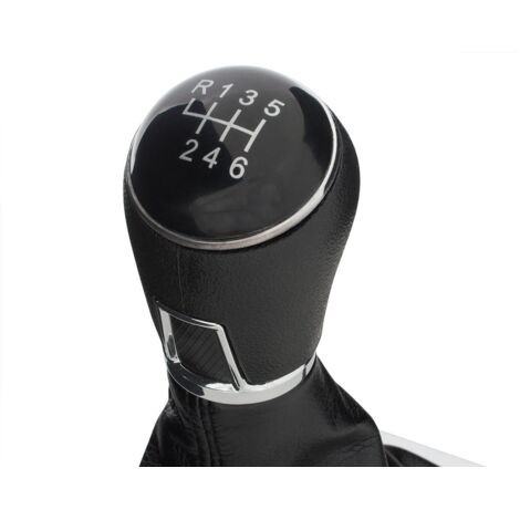 Pomo de cambio de marchas + fuelle negro VW Passat B7 10-15 con marco cromado 6 velocidades