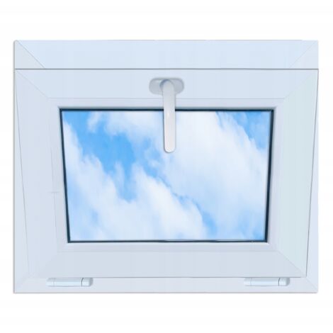 Ventana de PVC blanca, oscilobatiente, 60x50, nueva, 600x500, oscilobatiente superior, doble acristalamiento