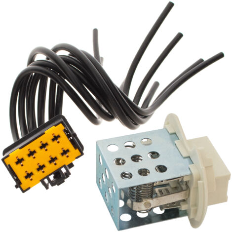 Juego de 2 resistencias de ventilador para Renault Master II, Mascott, Opel Movano y Nissan Interstar, con arn茅s de cableado y conector de resistencia de 8 pines.