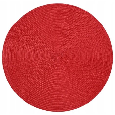 Mantel redondo de paja 38cm Rojo, decorativo