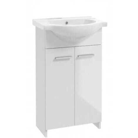 Mueble de baño Marlena con lavabo, blanco, 50 cm