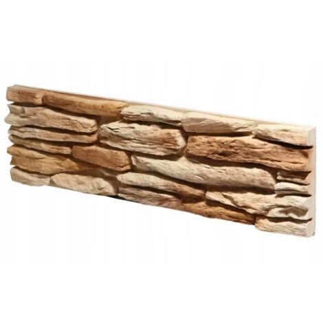 Revestimiento de pared de piedra 56×21cm 0,5m2 baldosas de hormigón, beige, resistente a las heladas