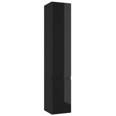 Columna de baño suspendida, negro brillo, 157 x 30 cm, Modus