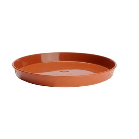 Base redonda de plástico con efecto madera para maceta de 17 cm tamaño 1 terracota cruda