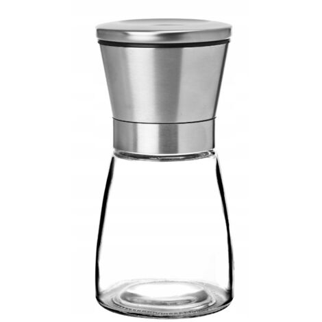 Molinillo manual para sal y pimienta PRACTICO 190 ml muelas de cerámica vidrio acero inoxidable (1/2)