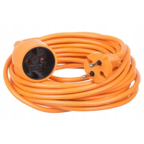 Cable alargador de jardín 20m construcción naranja 250V