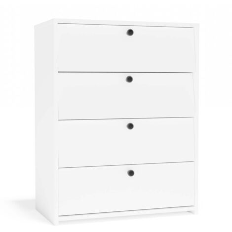 LOKA - Zapatero con 4 puertas abatibles - diseño moderno - blanco