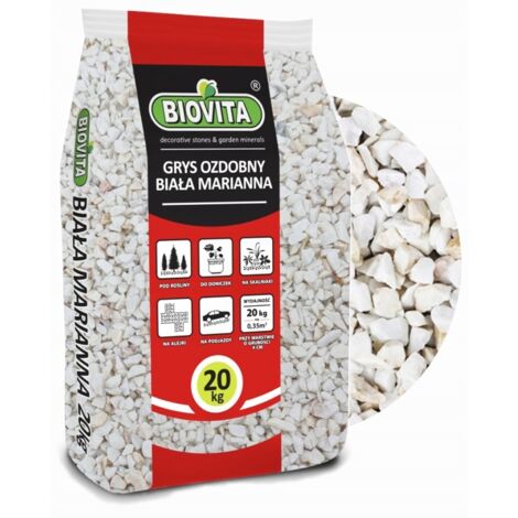 Grano decorativo blanco Marianna 8-16 mm 20 kg