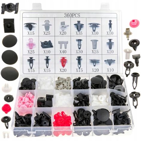 Juego de clips y clavijas para tapicer铆a 360 piezas Toyota Lexus 18 tama帽os (1/5)