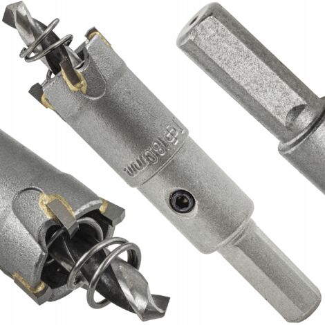 Sierra para agujeros de widia para metal y madera 18 mm titanio carburos sinterizados TCT (1/5)