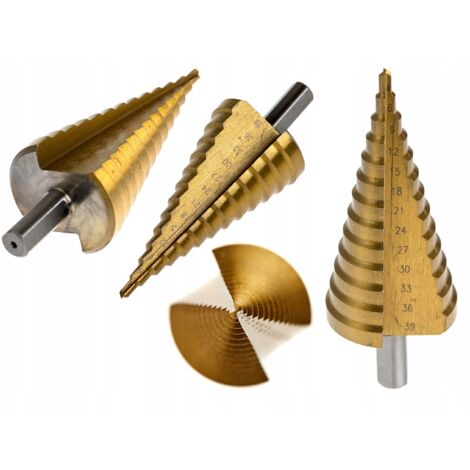 Broca c贸nica escalonada de 谩rbol de Navidad HSS titanio 4-39 mm brocas (1/5)