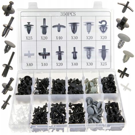 Juego de clips clavijas y grapas para tapicer铆a 350 piezas Volvo 18 tama帽os (1/5)