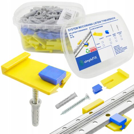 Sistema de fijaciones para listones de enlucido juego completo 50 piezas soportes y tornillos