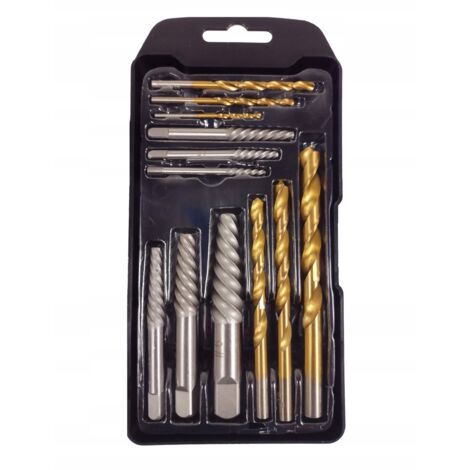 Extractores para tornillos, pernos, tuercas y brocas rotos o da帽ados - 12 piezas