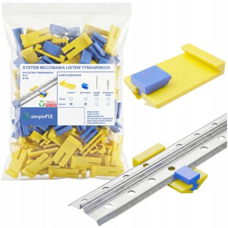 Sistema de fijaci贸n para listas de yeso kit de 50 soportes + tapones