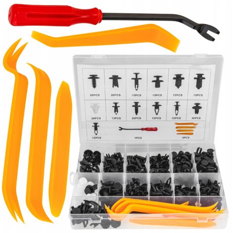 CLIPS PINES CLIPS AUTOMOTRICES UNIVERSALES 229 PIEZAS + DESMONTADORES DE TAPICER脥A (1/4)