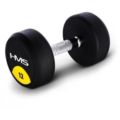 Mancuerna revestida de goma HMS 12 kg HG PRO: entrenamiento de fuerza en casa y en el gimnasio