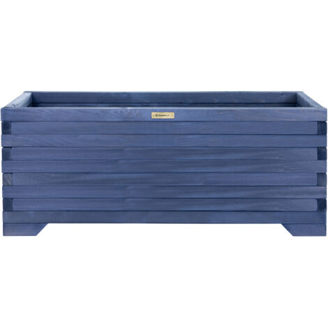Jardinera de madera Greenspot 100x35x40cm para terraza, balcón y jardín - Jardinera de madera maciza - Jardinera grande de troncos de madera para flores, hierbas, arbustos - Color madera Antracita (1/5)