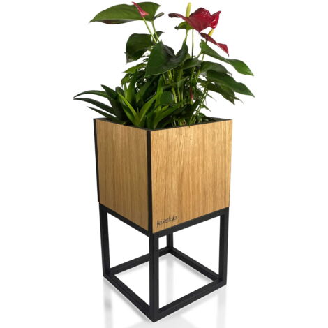 Soporte para flores LOFT FIORINO de roble, 22x22x40 cm