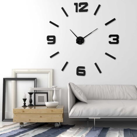 Reloj de pared adhesivo EKO negro de 130 cm