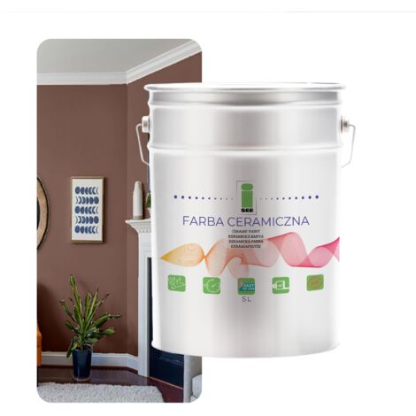 PINTURA CERÁMICA PARA PAREDES, LAVABLE, MARRÓN, TIERRA, 5L, FABRICANTE (1/5)