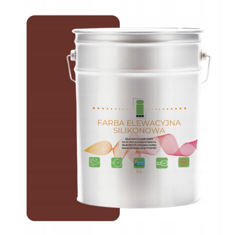 Pintura exterior de silicona para fachadas, marrón 8012 5L + antialgas