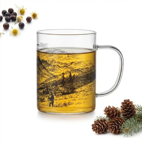 TAZA DE VIDRIO GLASS CITY ZAKOPANE 0.4L TRANSPARENTE CON IMPRESI脫N NEGRA