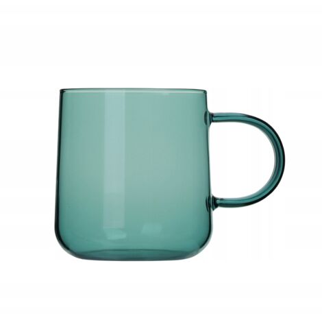 TAZA DE VIDRIO RESISTENTE AL CALOR PARA CAF脡, T脡 Y BOTELLA VERDE DE 300 ml APTA PARA LAVAVAJILLAS (1/3)