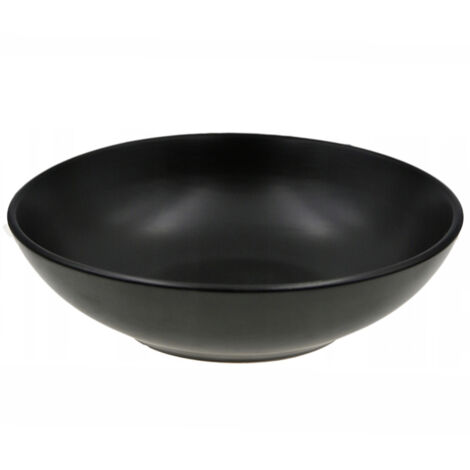 CUENCO PLATO HONDURE脩O DESAYUNO CENA 20 cm CER脕MICA NEGRA (1/4)