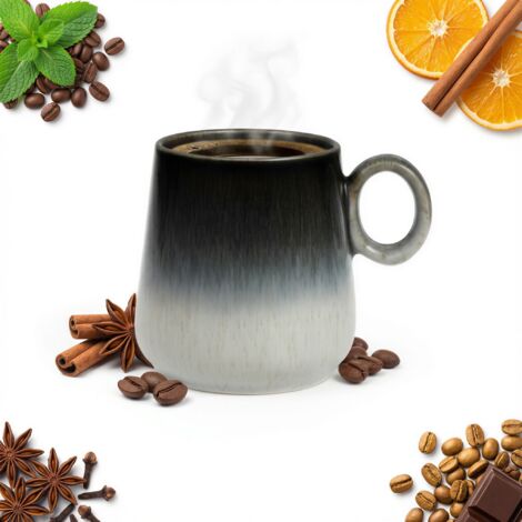 TAZA DE CER脕MICA 400 ML ELEGANTE Y FUNCIONAL L脥NEA LUNA