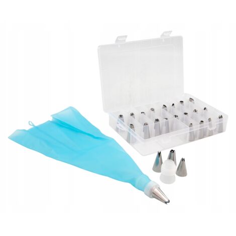 SET DE BOQUILLAS PARA DECORACI脫N DE PASTELES 24 UDS + FUNDA DE MASA