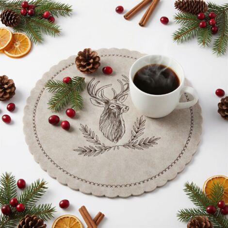 MAT PLATO DE NAVIDAD DECORACI脫N DE FIELTRO 35 CM