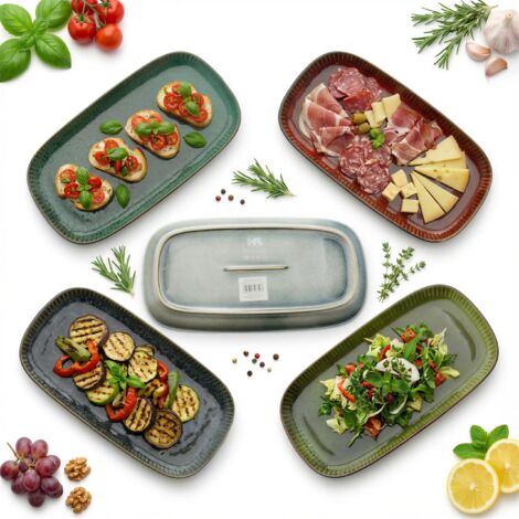 PLATO, ENSALADERA, PLATO, PLATO RECTANGULAR DE CER脕MICA PARA ENSALADA, 30 cm