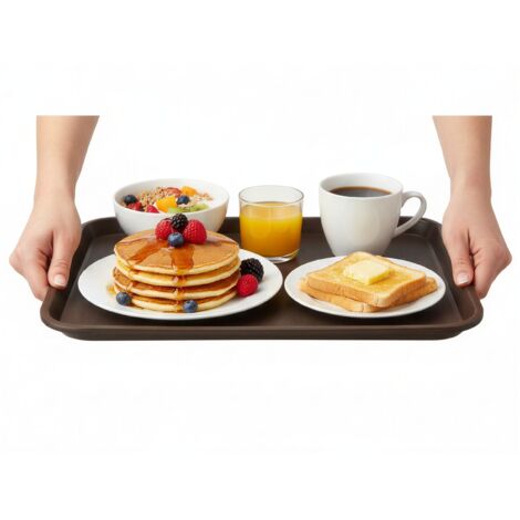 BANDEJA DE CAMARERO CARNAVAL ANTIDESLIZANTE MARR脫N RECTANGULAR 41,5脳30,5脳2cm